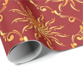 Kerstgouden zonnepatroon cadeaupapier (Rol Hoek)