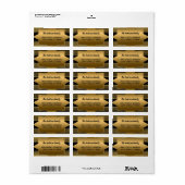 Kerstgouden zwarte Feestdagen Etiket (Full Sheet)