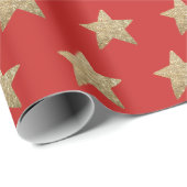 Kerstgoudstars cadeaupapier (Rol Hoek)