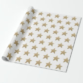 Kerstgoudstars met cadeaupapier voor kerstcadeautj (Uitgerold)