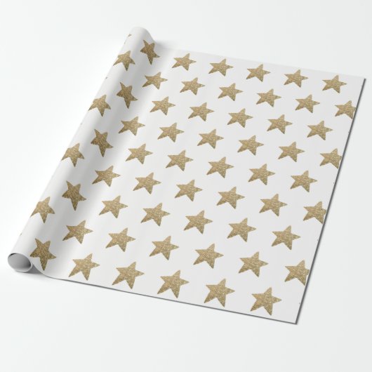 Kerstgoudstars met cadeaupapier voor kerstcadeautj (Uitgerold)