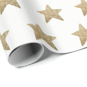 Kerstgoudstars met cadeaupapier voor kerstcadeautj (Rol Hoek)