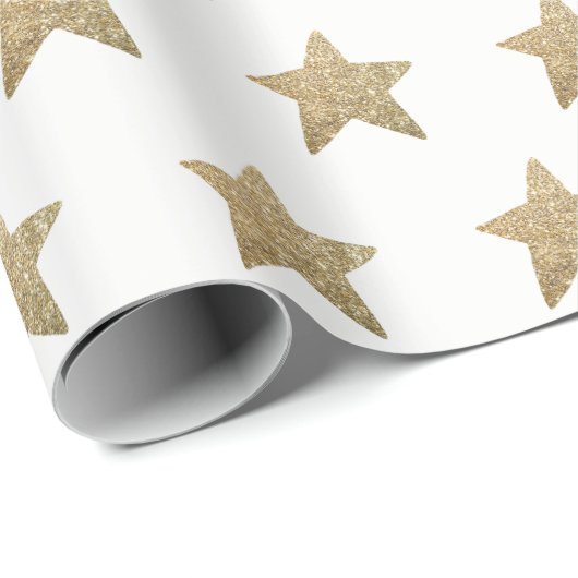 Kerstgoudstars met cadeaupapier voor kerstcadeautj (Rol Hoek)