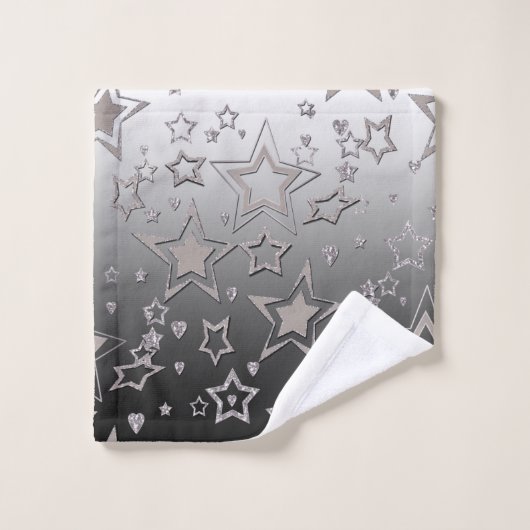 Kerstgradiënt glitter shine confetti sterren bad handdoek (Wasdoekje)