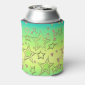 Kerstgradiënt glitter shine confetti sterren blikjeskoeler (Blikje Achterkant)