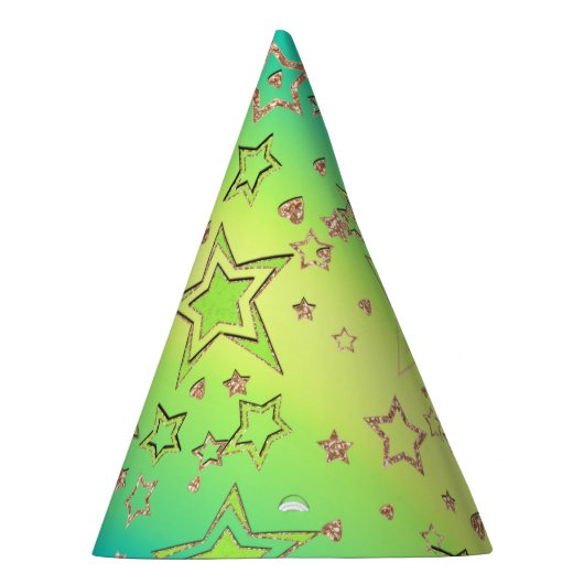 Kerstgradiënt glitter shine confetti sterren feesthoedjes (Rechts)