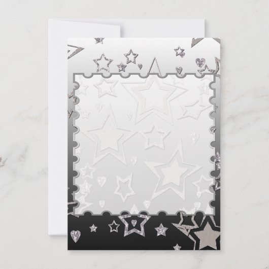 Kerstgradiënt glitter shine confetti sterren kaart (Voorkant)