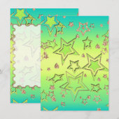 Kerstgradiënt glitter shine confetti sterren kaart (Voorkant / Achterkant)