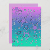 Kerstgradiënt glitter shine confetti sterren kaart (Voorkant / Achterkant)