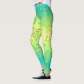 Kerstgradiënt glitter shine confetti sterren leggings (Links)