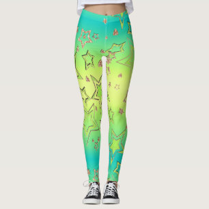 Kerstgradiënt glitter shine confetti sterren leggings
