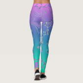 Kerstgradiënt glitter shine confetti sterren leggings (Achterkant)