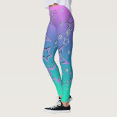 Kerstgradiënt glitter shine confetti sterren leggings (Links)