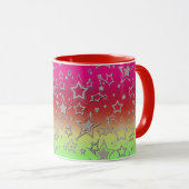 Kerstgradiënt glitter shine confetti sterren mok (Voorkant rechts)