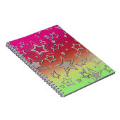 Kerstgradiënt glitter shine confetti sterren notitieboek (Rechterzijde)