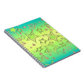 Kerstgradiënt glitter shine confetti sterren notitieboek (Rechterzijde)