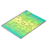 Kerstgradiënt glitter shine confetti sterren notitieboek (Linkerzijde)