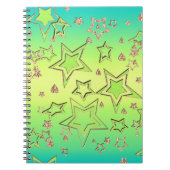 Kerstgradiënt glitter shine confetti sterren notitieboek (Voorkant)