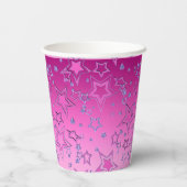 Kerstgradiënt glitter shine confetti sterren papieren bekers (Achterkant)