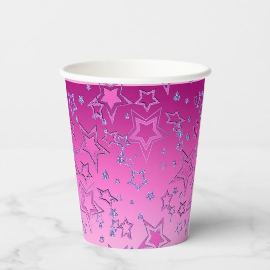 Kerstgradiënt glitter shine confetti sterren papieren bekers (Achterkant)