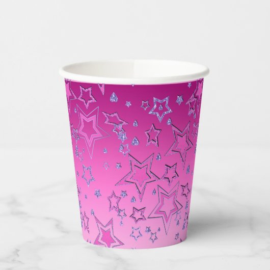 Kerstgradiënt glitter shine confetti sterren papieren bekers (Links)