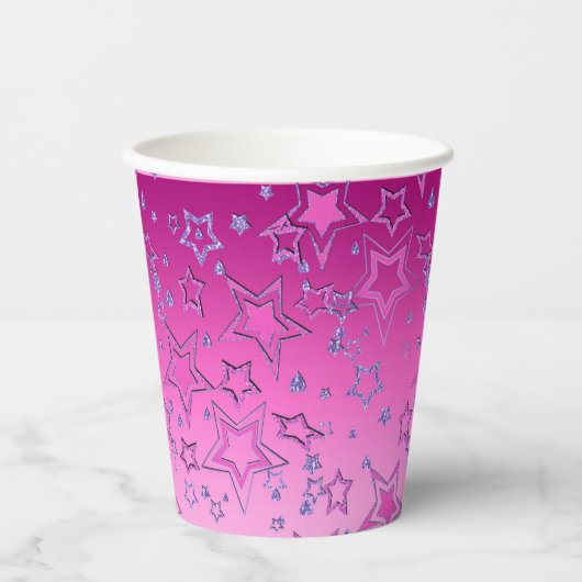 Kerstgradiënt glitter shine confetti sterren papieren bekers (Voorkant)