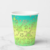 Kerstgradiënt glitter shine confetti sterren papieren bekers (Voorkant)