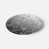 Kerstgradiënt glitter shine confetti sterren papieren bordje (Gekanteld)