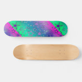 Kerstgradiënt glitter shine confetti sterren persoonlijk skateboard (Horizontaal)