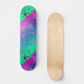 Kerstgradiënt glitter shine confetti sterren persoonlijk skateboard (Voorkant)