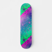 Kerstgradiënt glitter shine confetti sterren persoonlijk skateboard (Voorkant)