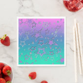 Kerstgradiënt glitter shine confetti sterren servet (Insitu)