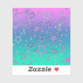 Kerstgradiënt glitter shine confetti sterren sticker (Vel)