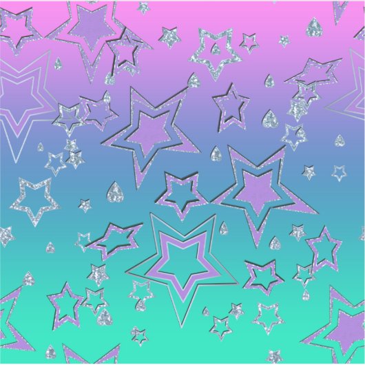 Kerstgradiënt glitter shine confetti sterren sticker (Voorkant)