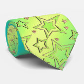 Kerstgradiënt glitter shine confetti sterren stropdas (Opgerold)