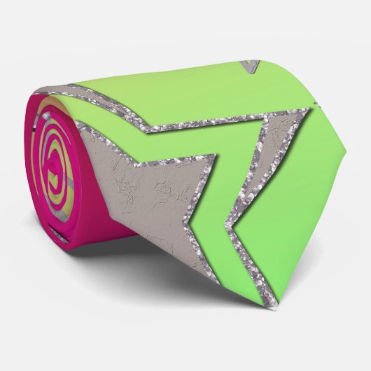 Kerstgradiënt glitter shine confetti sterren stropdas (Opgerold)