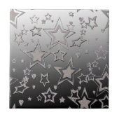 Kerstgradiënt glitter shine confetti sterren tegeltje (Voorkant)