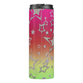 Kerstgradiënt glitter shine confetti sterren thermosbeker (Achterkant)