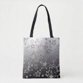 Kerstgradiënt glitter shine confetti sterren tote bag (Voorkant)
