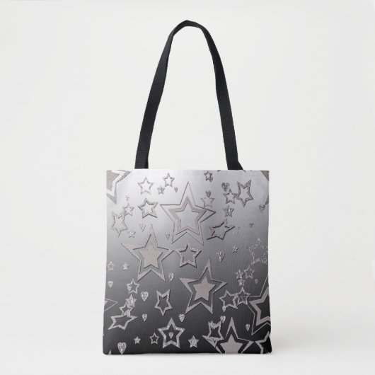 Kerstgradiënt glitter shine confetti sterren tote bag (Voorkant)