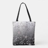 Kerstgradiënt glitter shine confetti sterren tote bag (Achterkant)