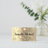 Kerstgradiënt glitter shine confetti sterren visitekaartje (Staand voorkant)