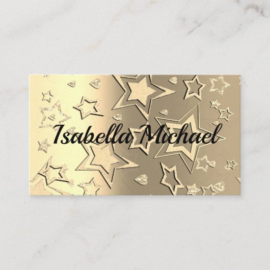 Kerstgradiënt glitter shine confetti sterren visitekaartje (Voorkant)