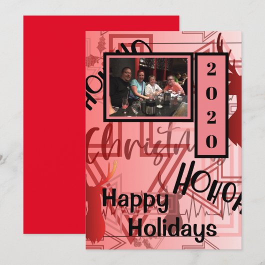 kerstgraffiti feestdagenkaart (Voorkant / Achterkant)