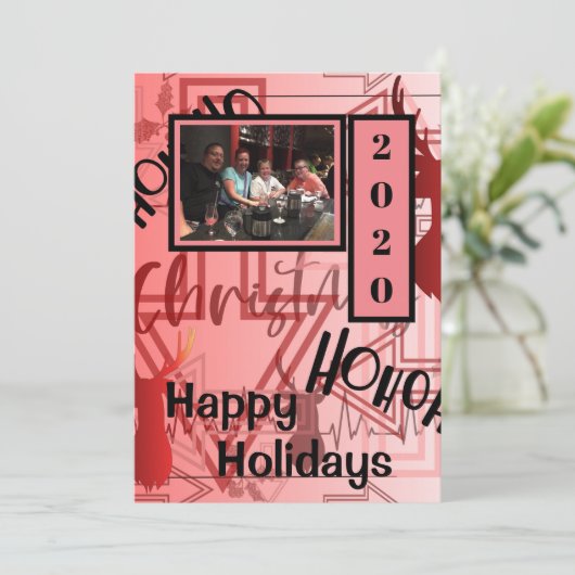 kerstgraffiti feestdagenkaart (Staand voorkant)