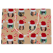 Kerstgrappige familie Foto Santa Hats Kraft Groot Cadeauzakje (Voorkant)