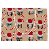 Kerstgrappige familie Foto Santa Hats Kraft Groot Cadeauzakje (Achterkant)