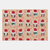 Kerstgrappige familie Foto Santa Hats Kraft Inpakpapier Vel (Voorkant 3)