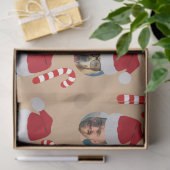 Kerstgrappige familie Foto Santa Hats Kraft Tissuepapier (Geschenk)
