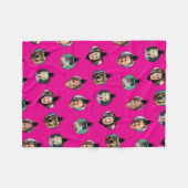 Kerstgrappige familie foto's in roze versieringen fleece deken (Voorkant (Horizontaal))